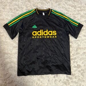 Adidas Sportswear Jersey Black Green Yellow Size Medium